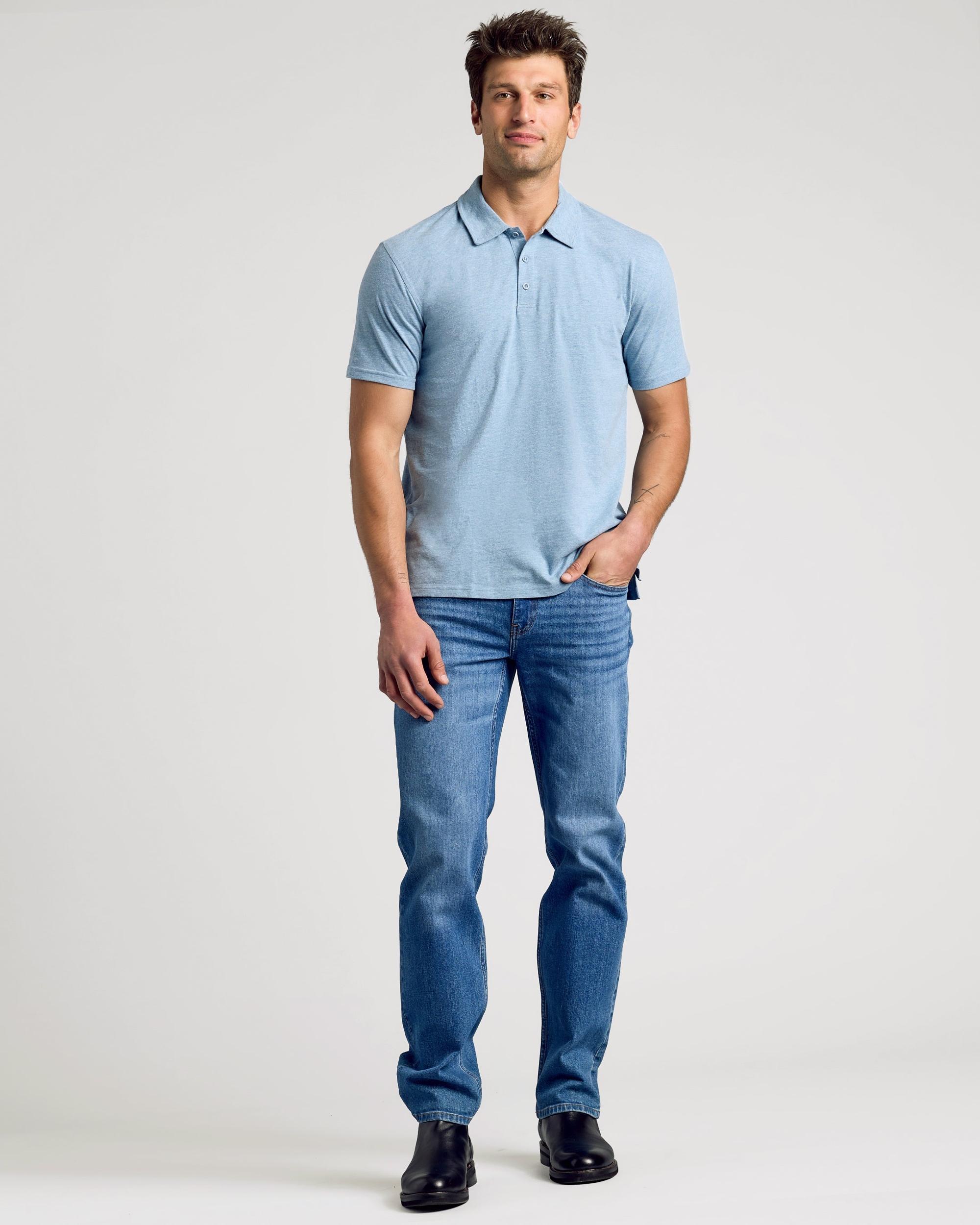 Heather Indigo Classic Polo Product Image