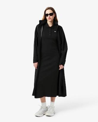 Women's Long Ribbed Cotton Polo Dress Product Image