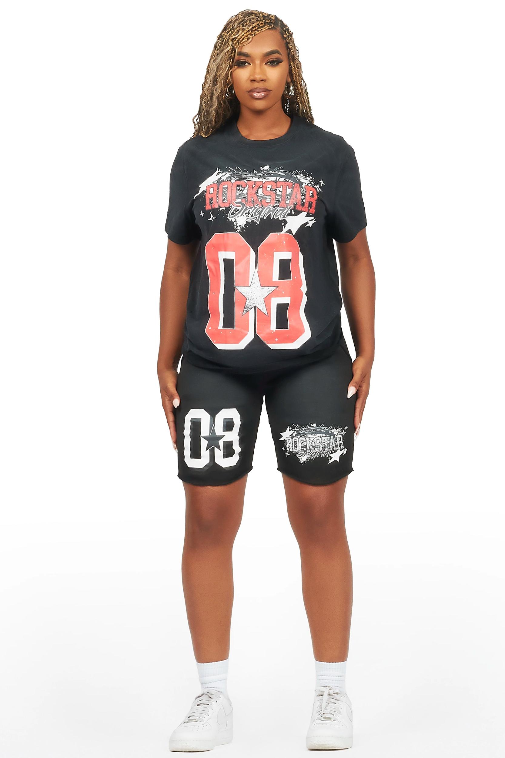 Carolina Black T-Shirt Short Set Female Product Image