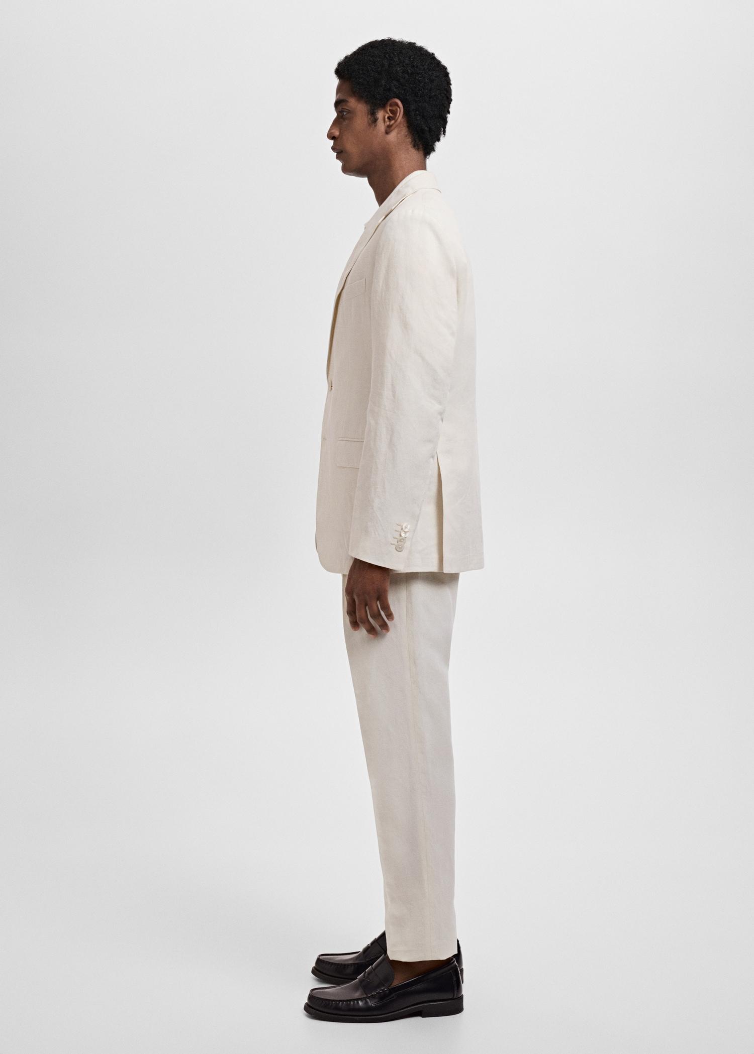 Slim-fit suit blazer made from a linen-lyocell blend - Men | MANGO USA Product Image