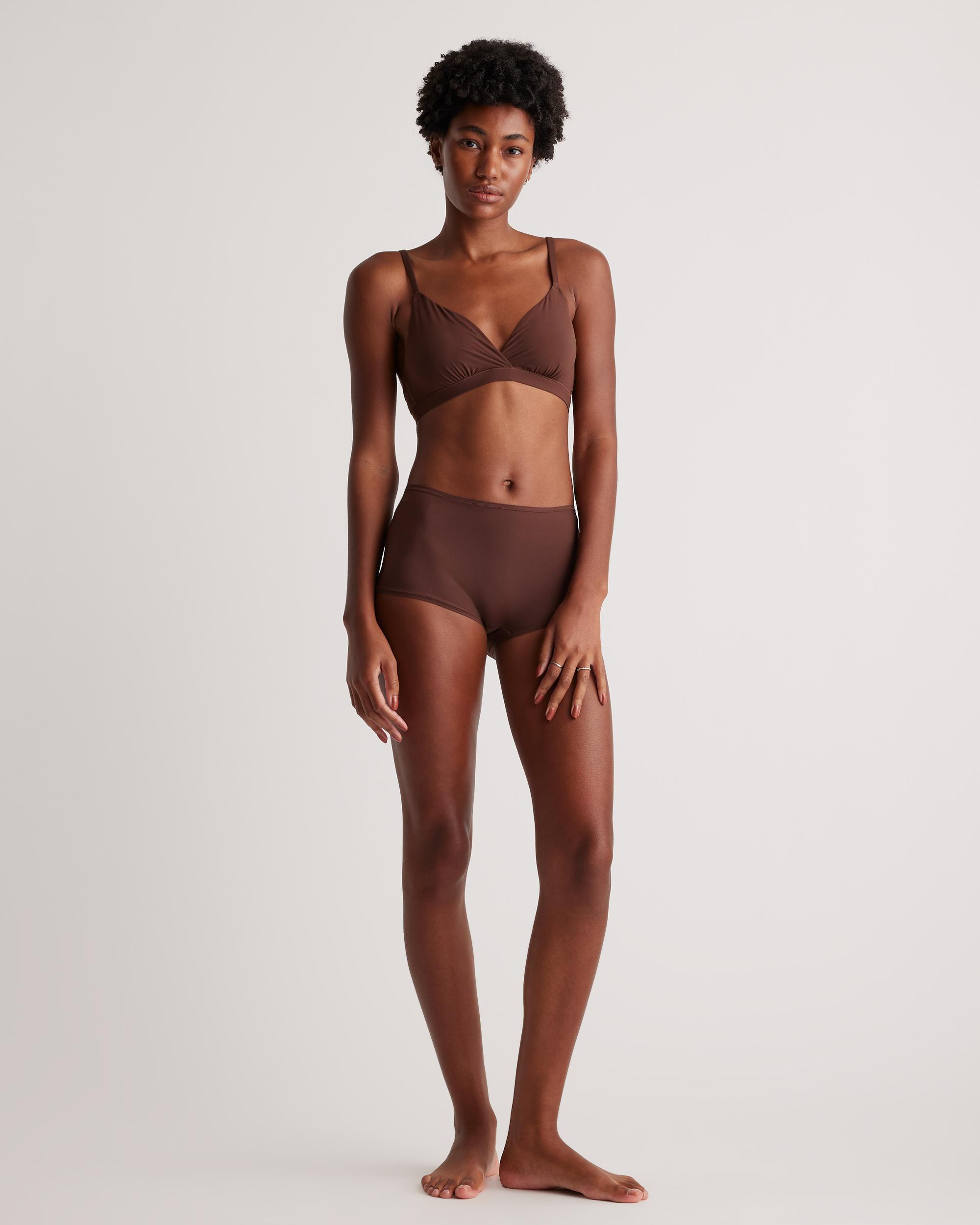 Quince | Women's Second Skin Crossover Bralette Nylon/Spandex Product Image