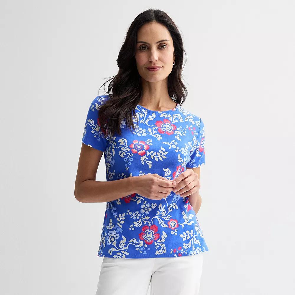 Petite Croft & Barrow® Essential Crewneck Tee, Women's,  Product Image