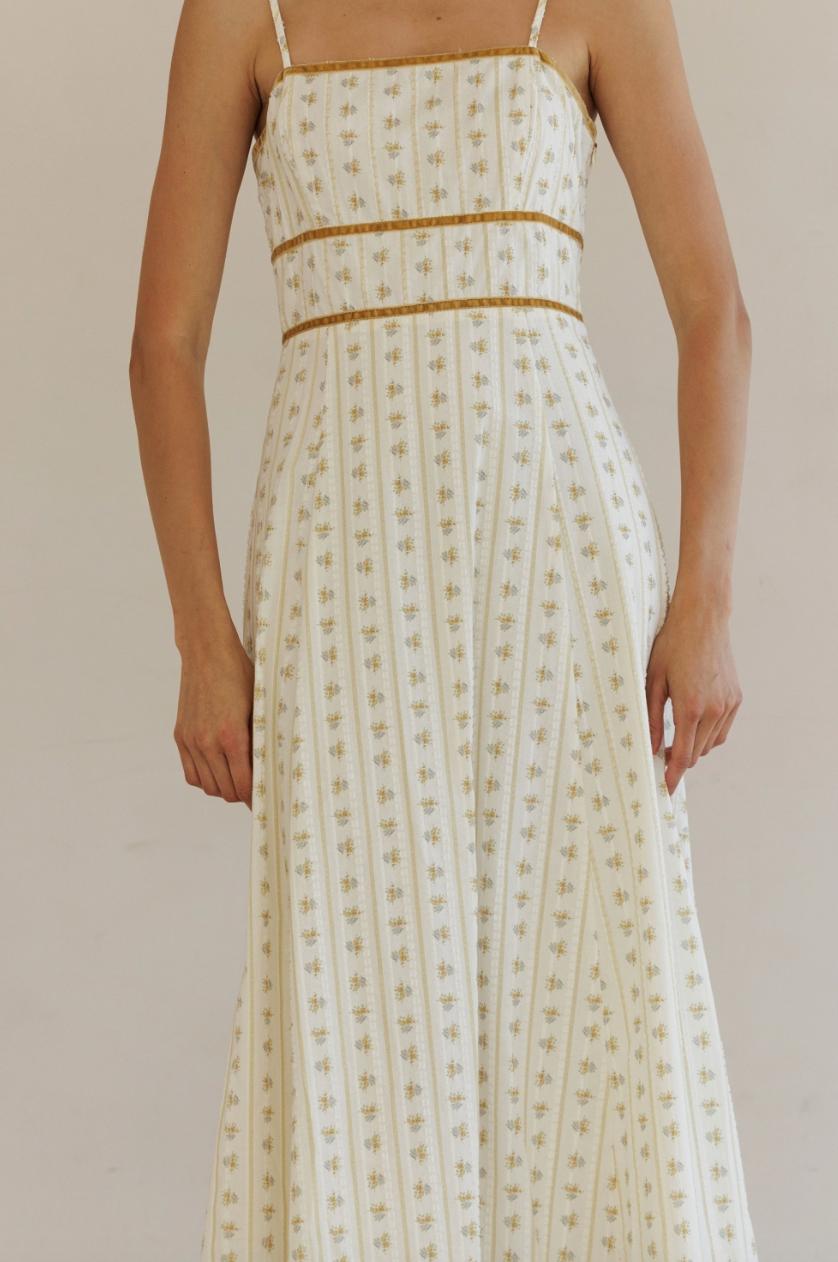 Floral Striped Midi Dress Product Image