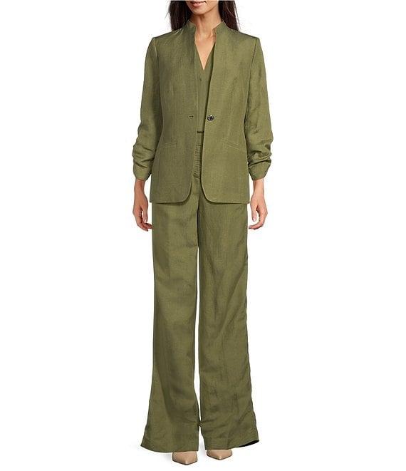 Calvin Klein Linen Blend Wide Leg Pants Product Image