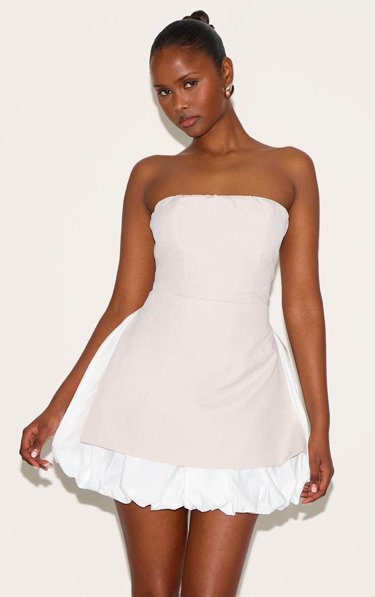 Clay Tailored Bandeau Puffball Hem Shift Dress Product Image