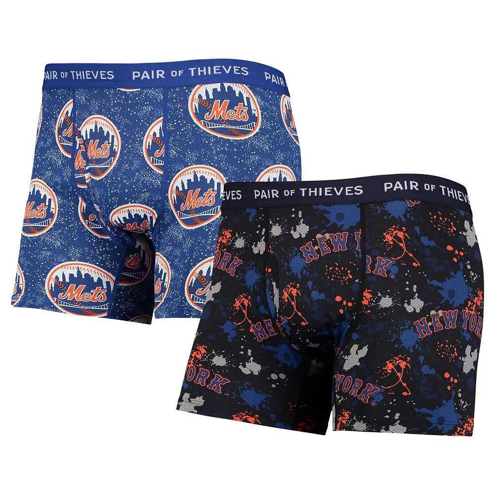 Men's Pair of Thieves Black/Royal New York Mets Super Fit 2-Pack Boxer Briefs Set,  Product Image