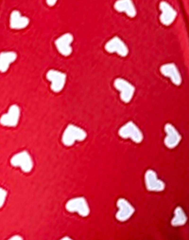 Cerry Bikini Top in Red White Heart Female Product Image