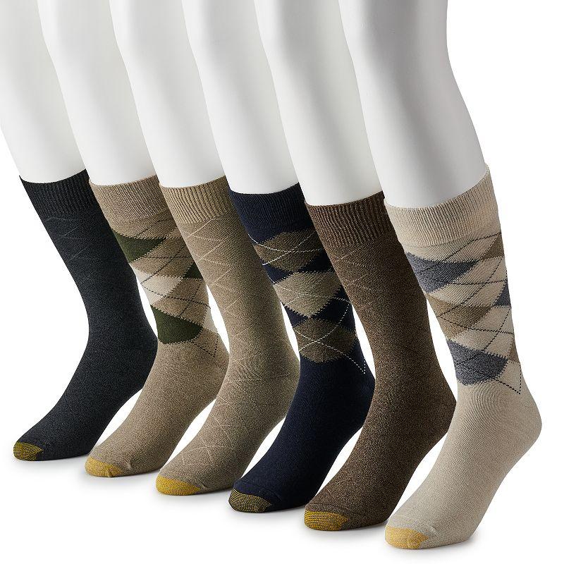 Men's GOLDTOE® 6-pack Cambell Argyle Crew Socks,  Product Image
