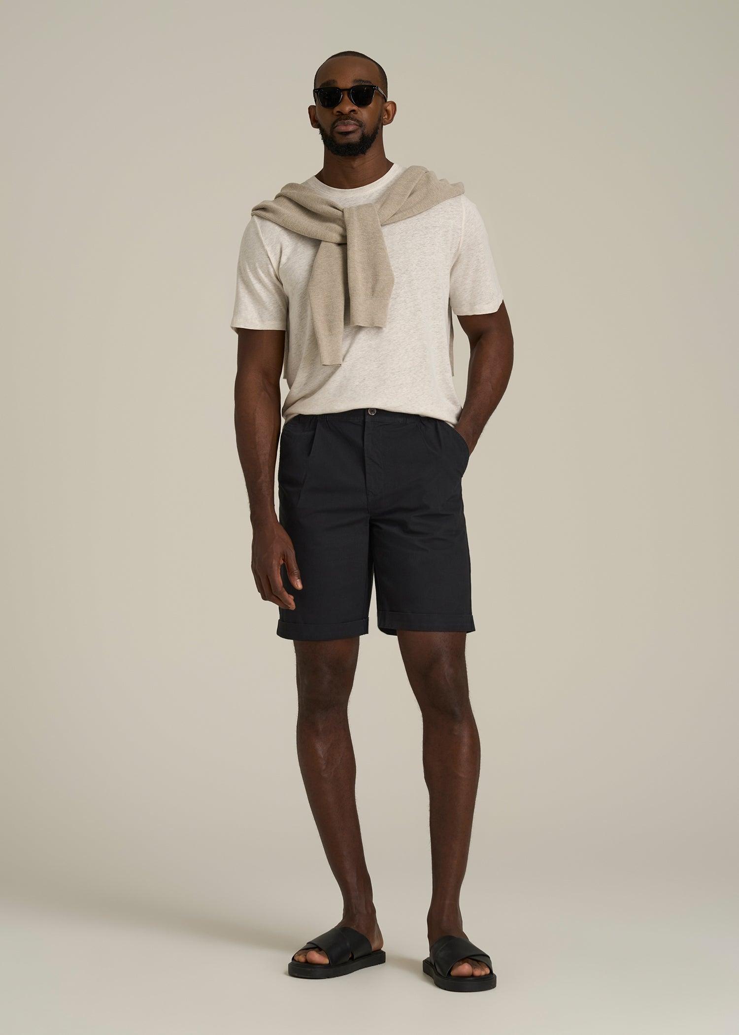 Bermuda Shorts for Tall Men in Black Male Product Image
