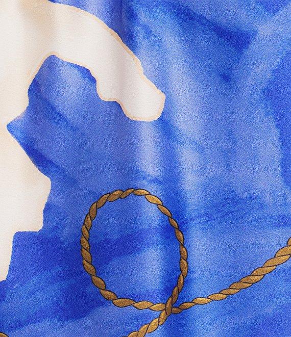 Antonio Melani Tara Ocean Print Satin Halter Neck Coordinating Blouse Product Image