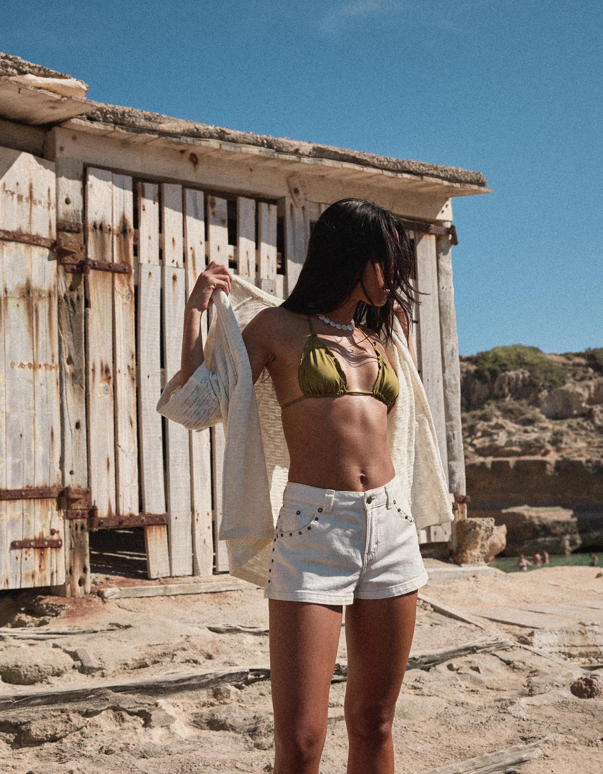 Voluminous studded shorts Product Image