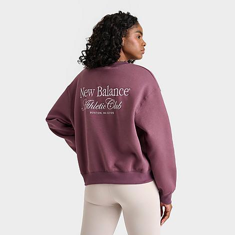 New Balance Womens Linear Club Crewneck Sweatshirt Product Image
