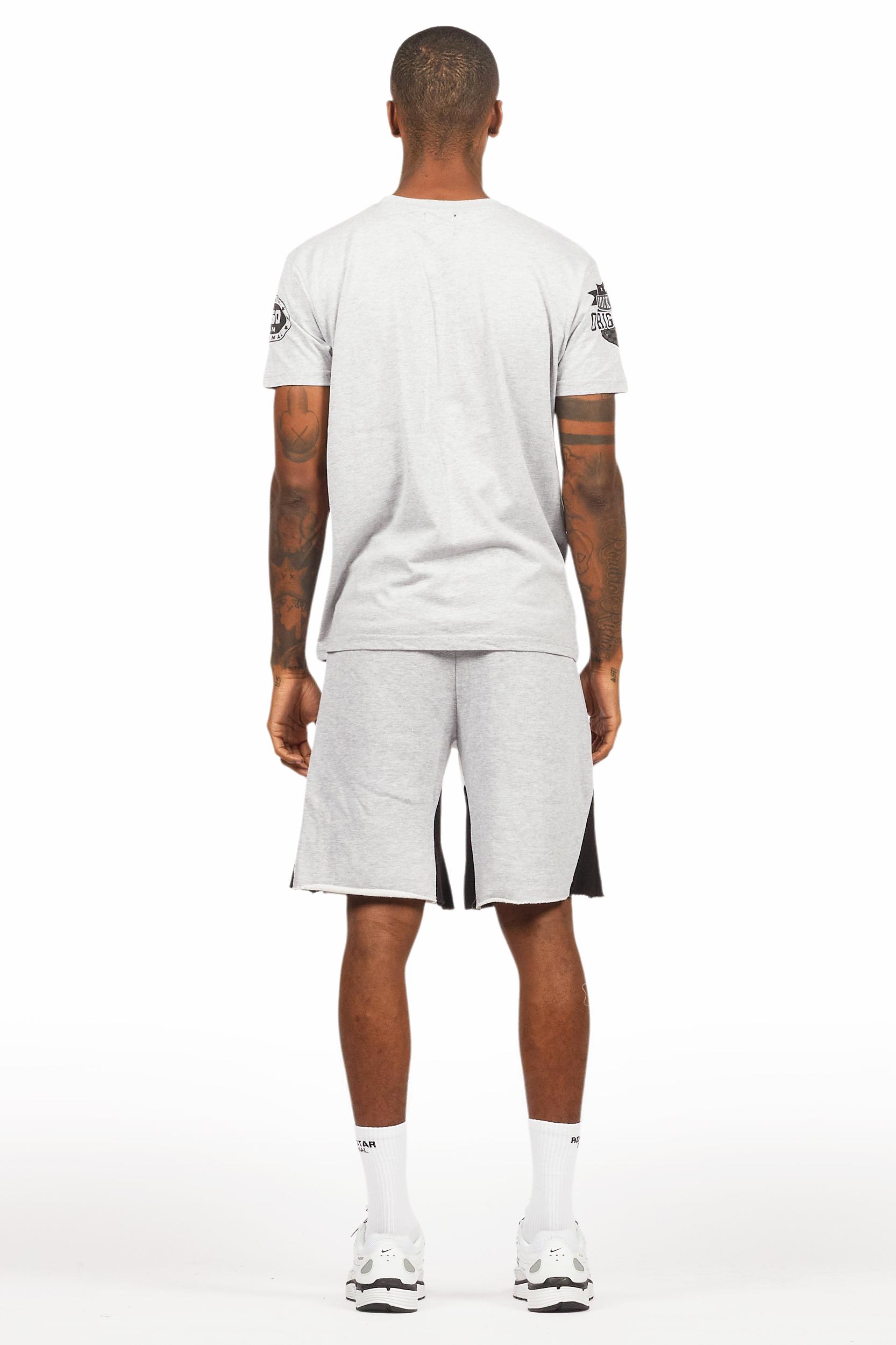 Amos Heather Grey T-Shirt/Short Set Male Product Image