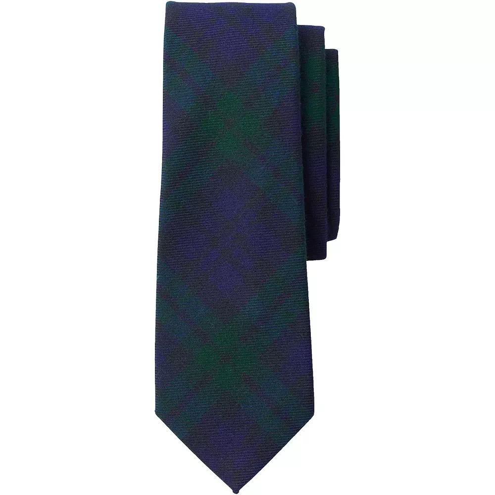 Men's Lands' End Plaid To Be Tied Tie, Clear Blue Plaid Product Image