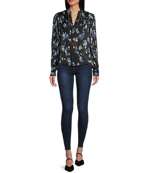 Guess Josette Long Sleeve Floral Printed Chiffon Top Product Image