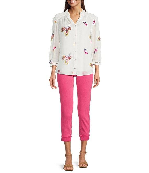 KUT from the Kloth Amy Straight Leg Rolled Up Fray Hem Cropped Jeans Product Image