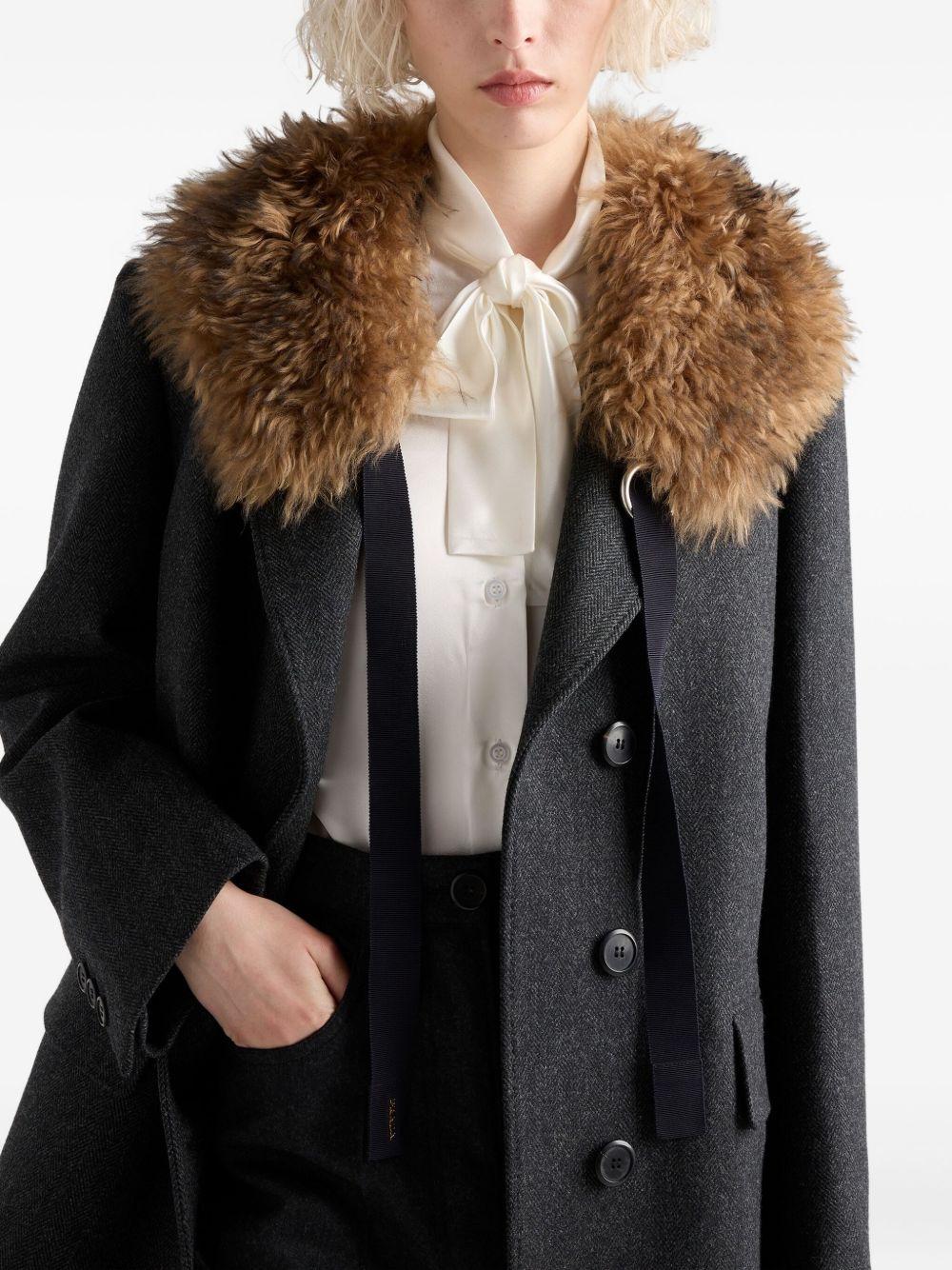 scarf-collar satin shirt Product Image