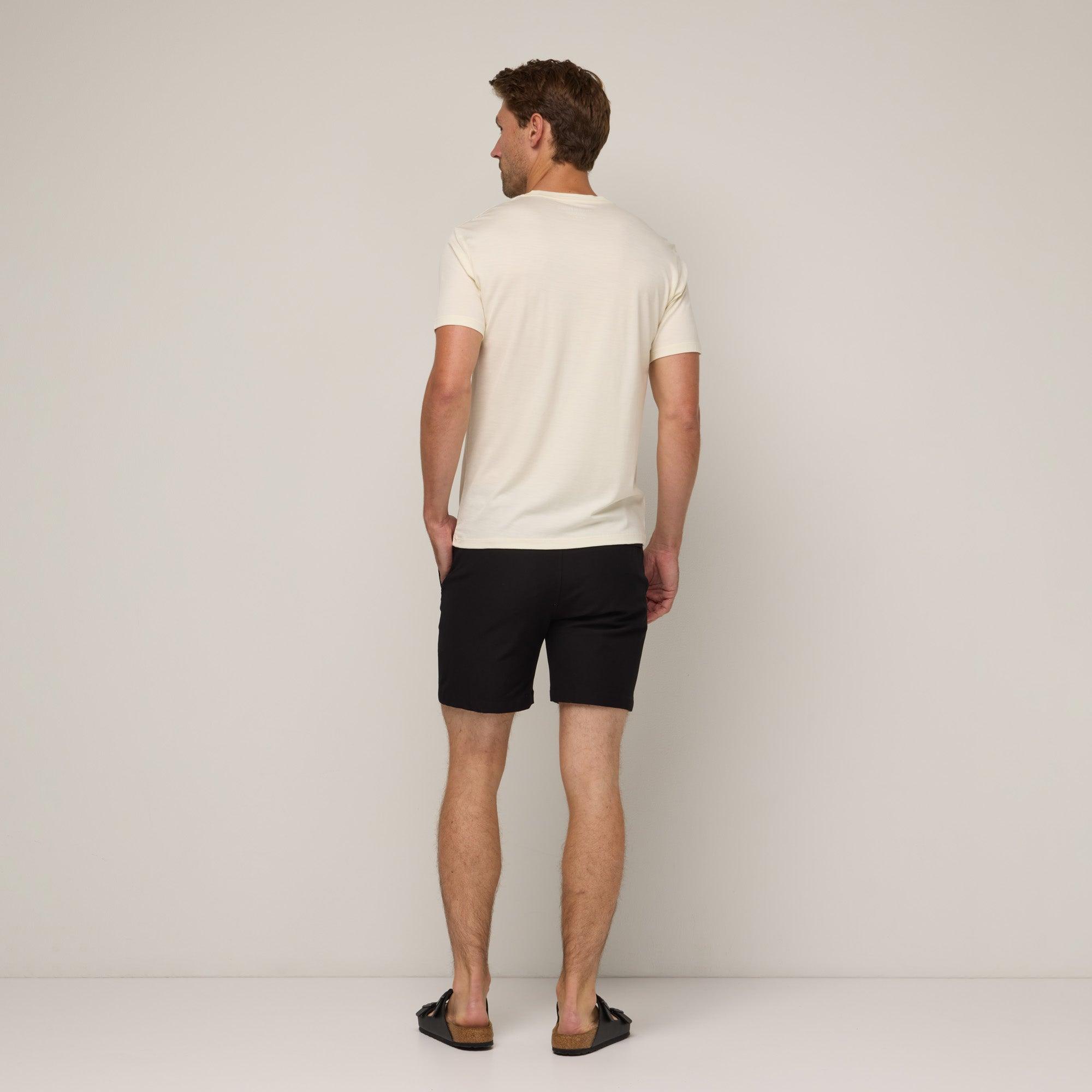Merino Wool Stretch Canvas Shorts | Black Product Image