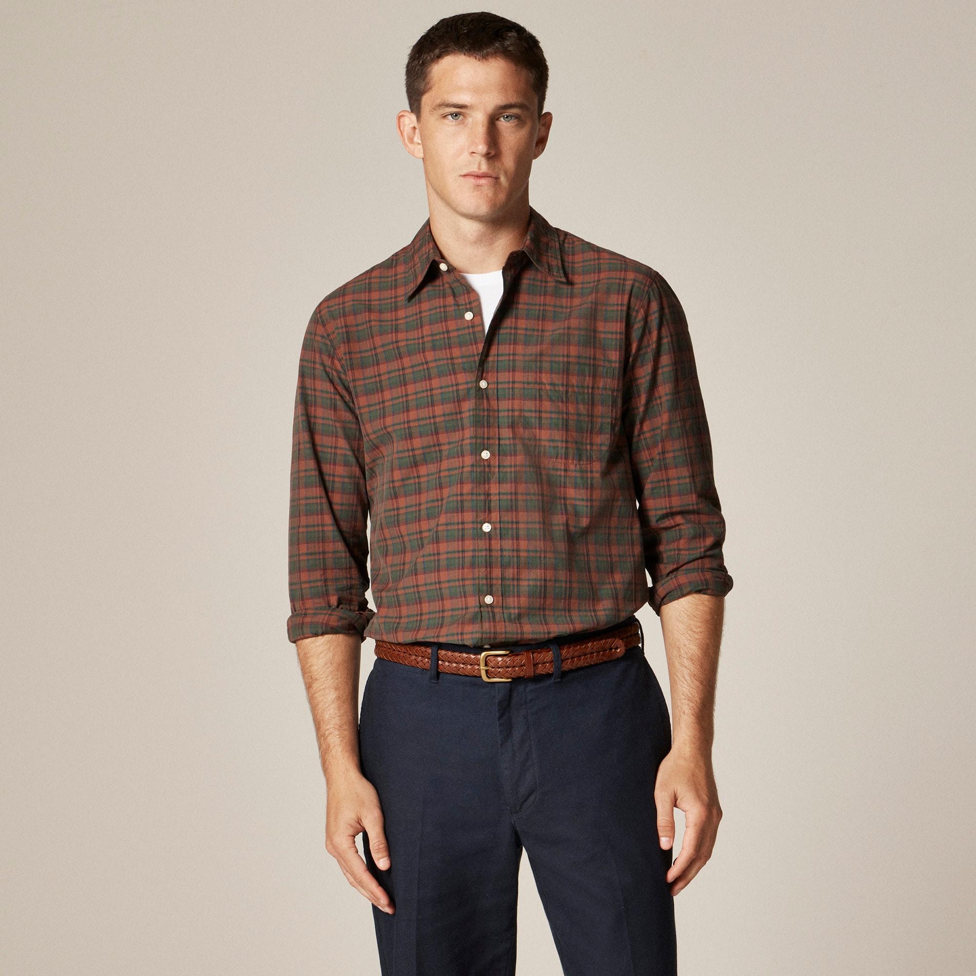 Slim Secret Wash cotton poplin shirt with point collar Product Image