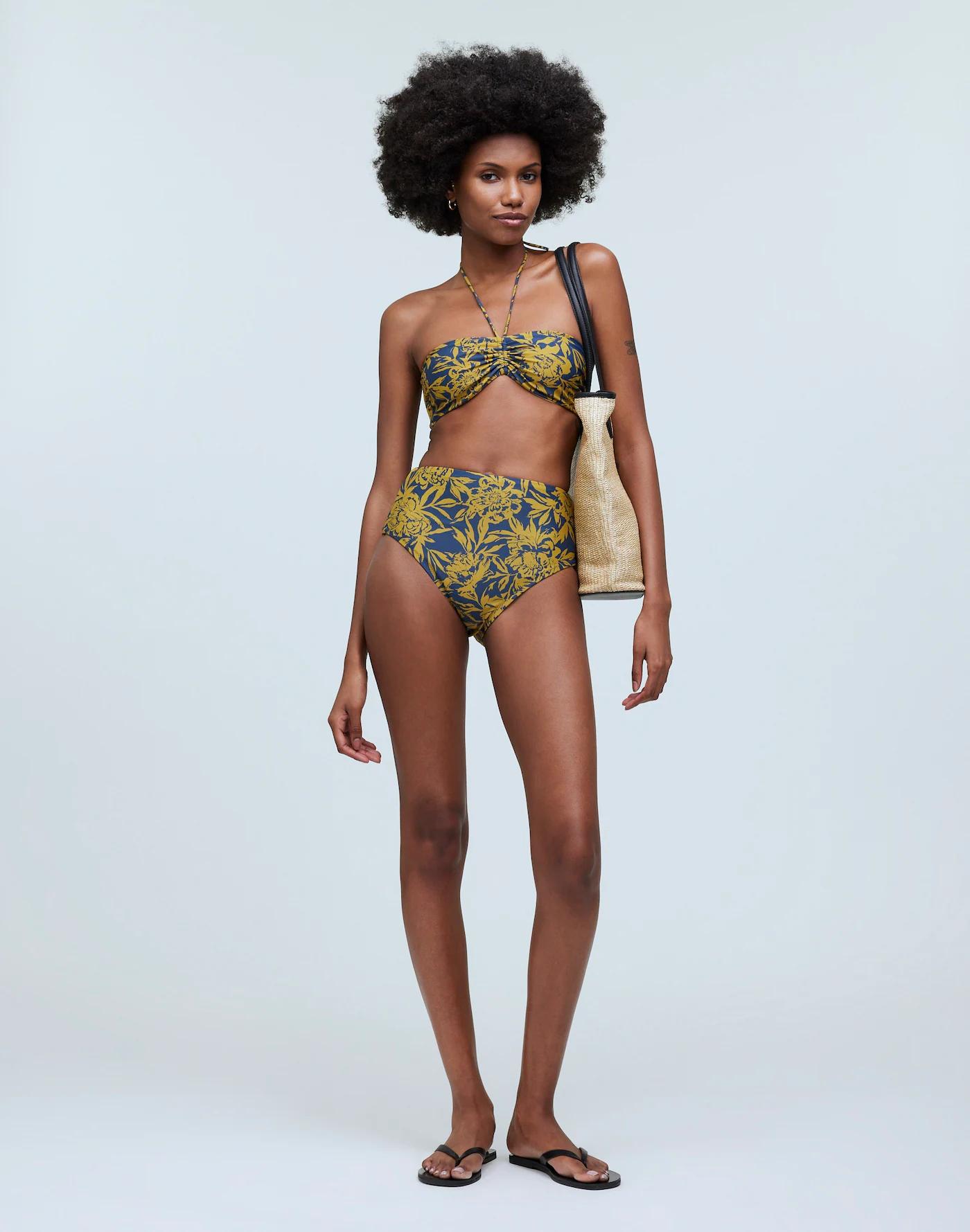 Cinched Halter Bikini Top in Floral Product Image