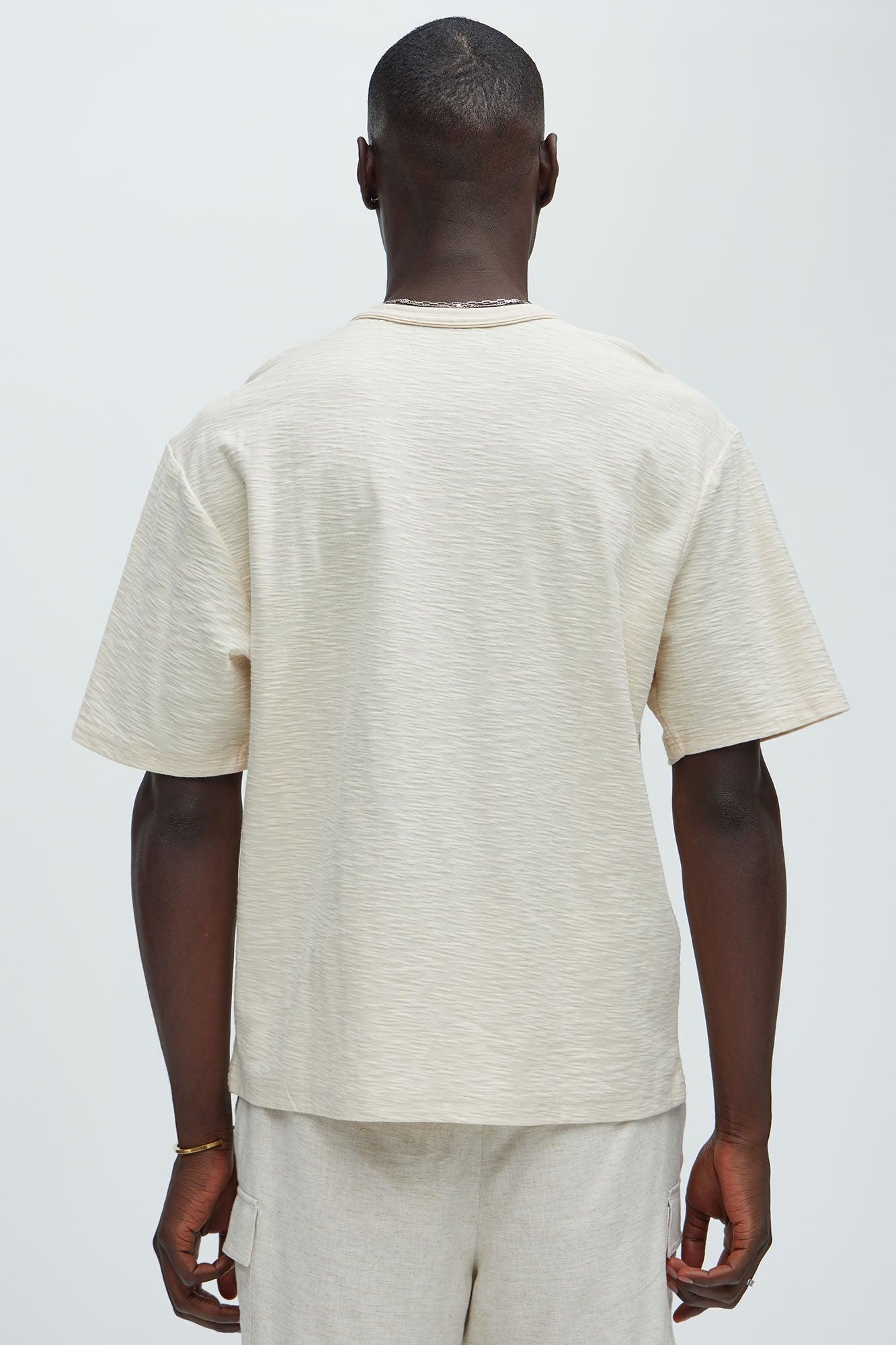 Asher Slub Texture Short Sleeve Tee - Oatmeal Product Image