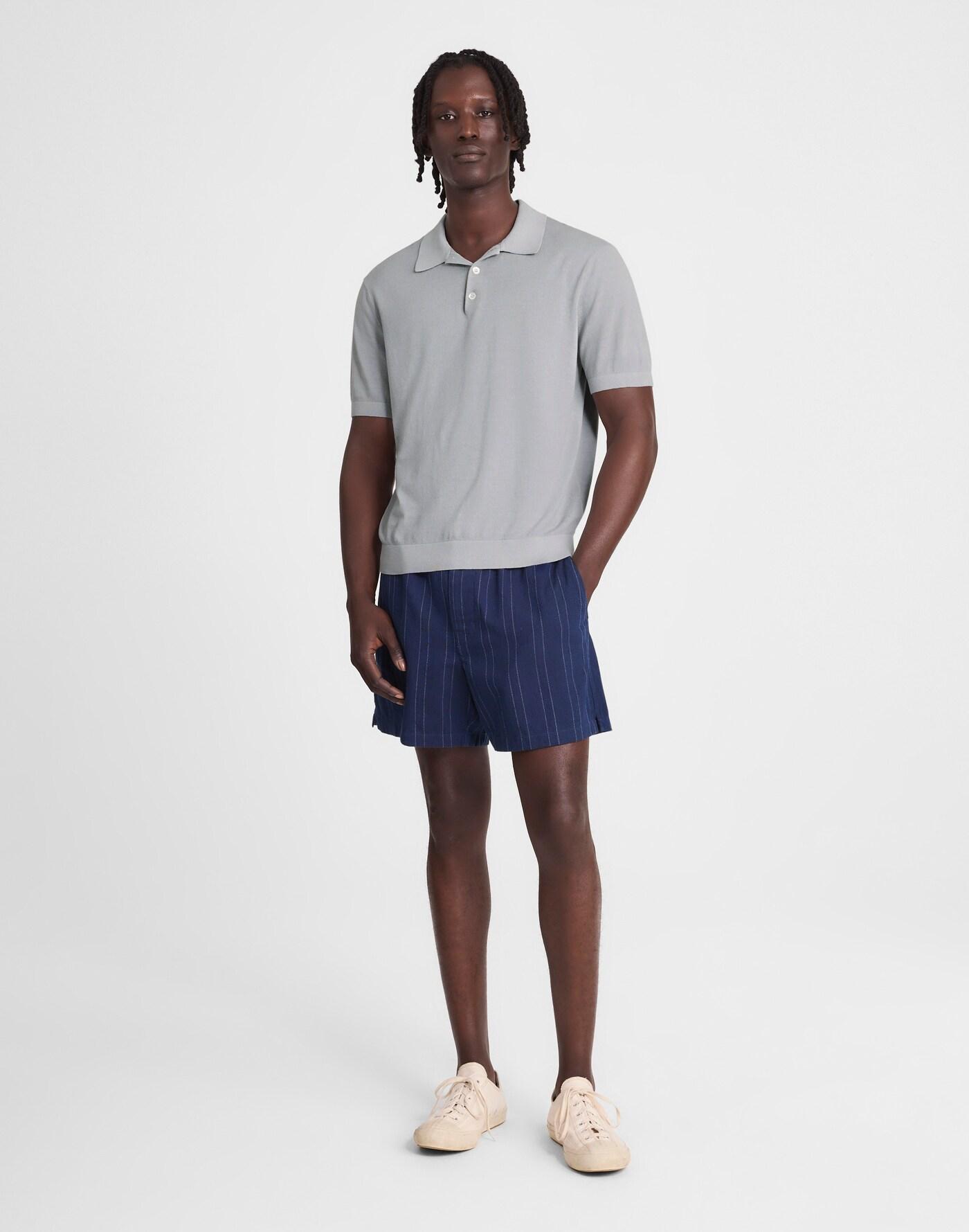 Three-Button Sweater Polo Shirt Product Image