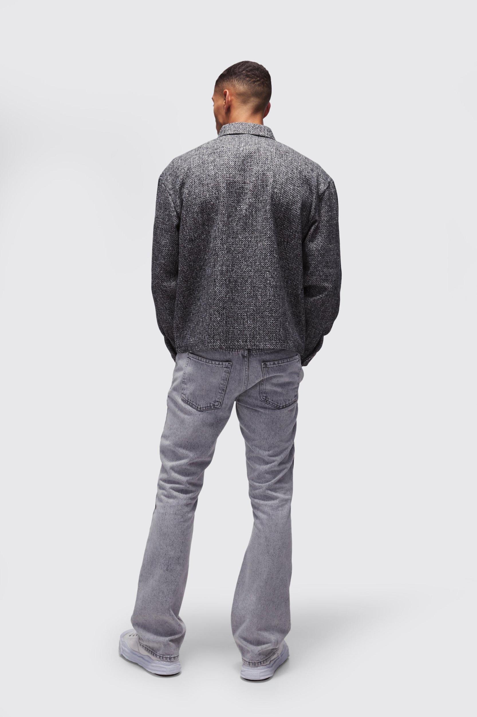 Oversized Two Pocket Zip Through Shirt Jacket | boohooMAN USA Product Image