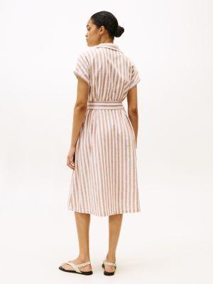 Stripe Linen-Cotton Blend Shirtdress Product Image