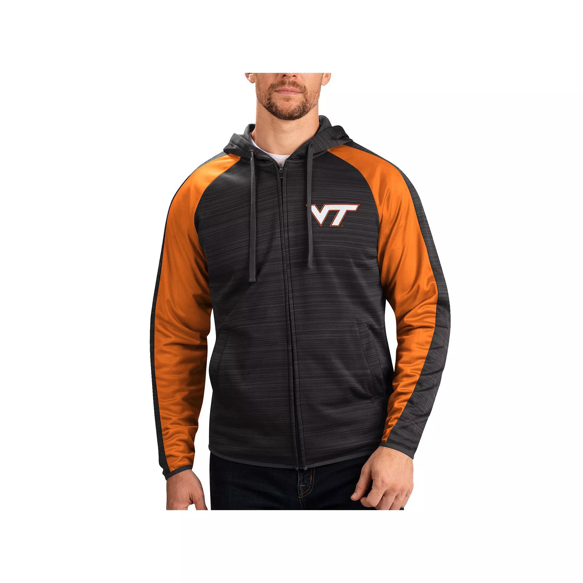 Men's G-III Sports by Carl Banks Black Virginia Tech Hokies Neutral Zone Raglan Full-Zip Track Jacket Hoodie, Size: Small Product Image