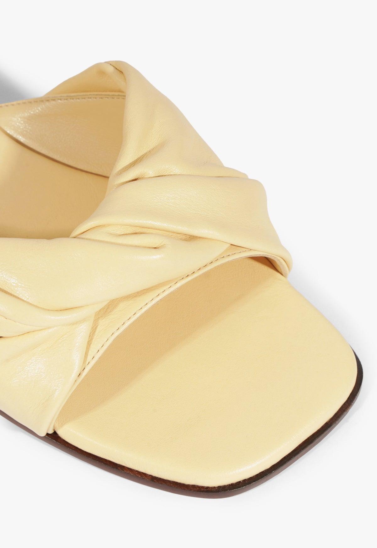 Lori Beige Leather Flat Sandal Product Image