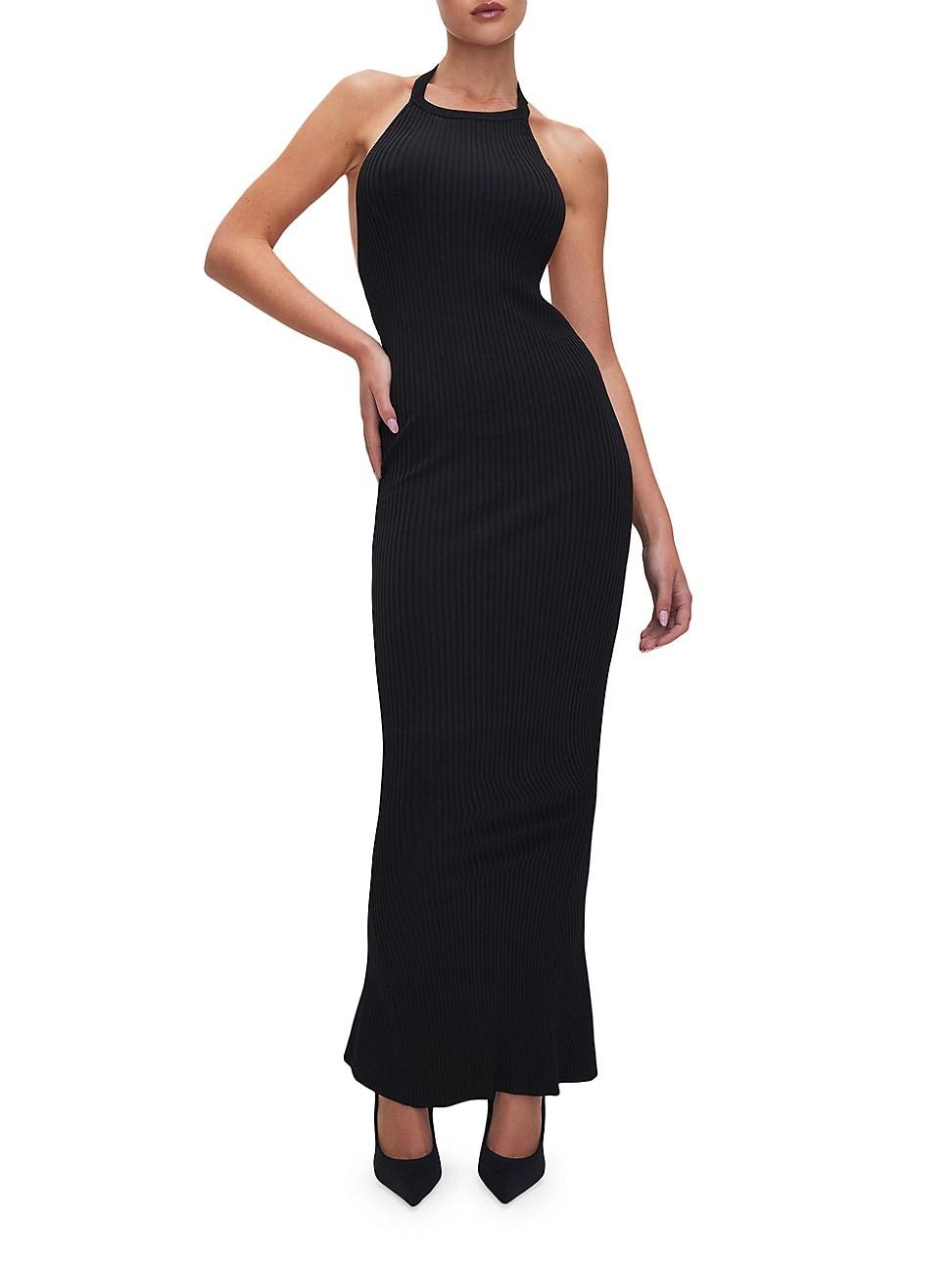 Womens Shine Rib Halter Maxi Dress Product Image