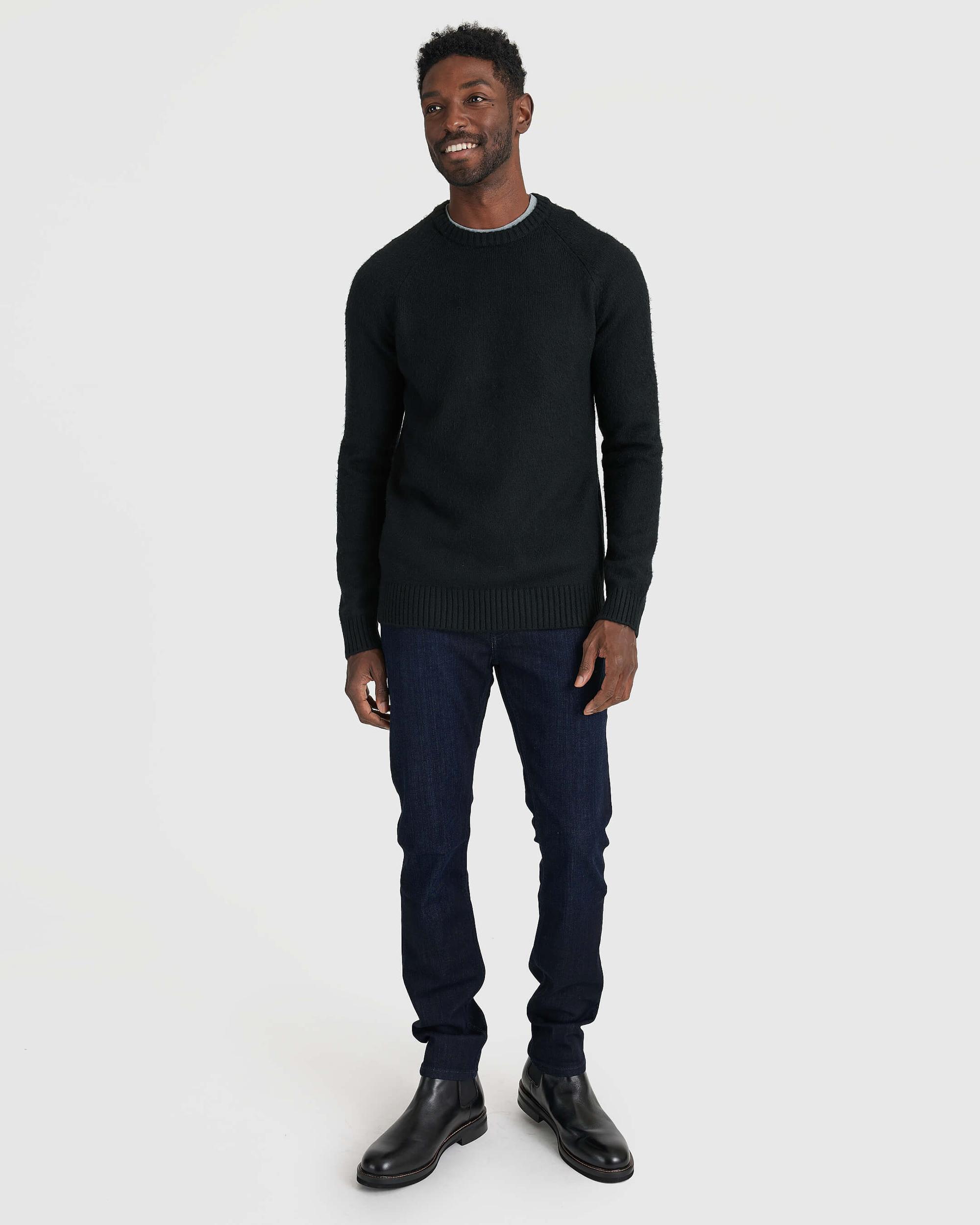 Black Crew Neck Sweater Product Image