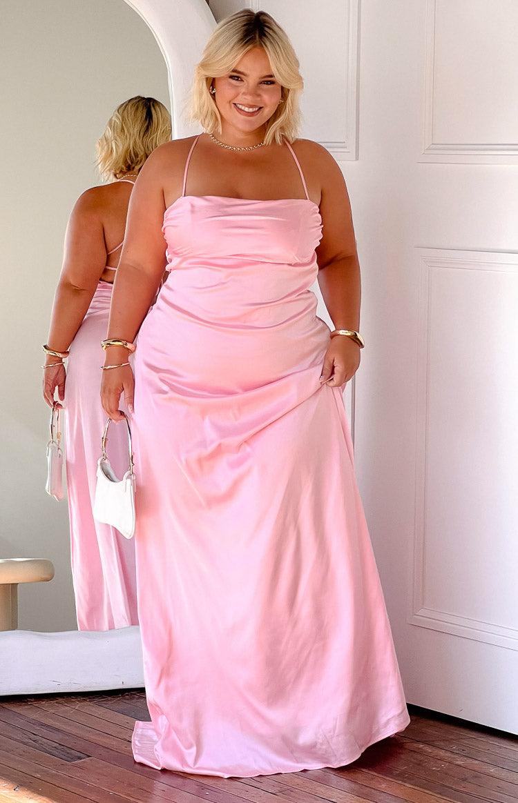 Blaise Pink Satin Maxi Dress Baby Product Image