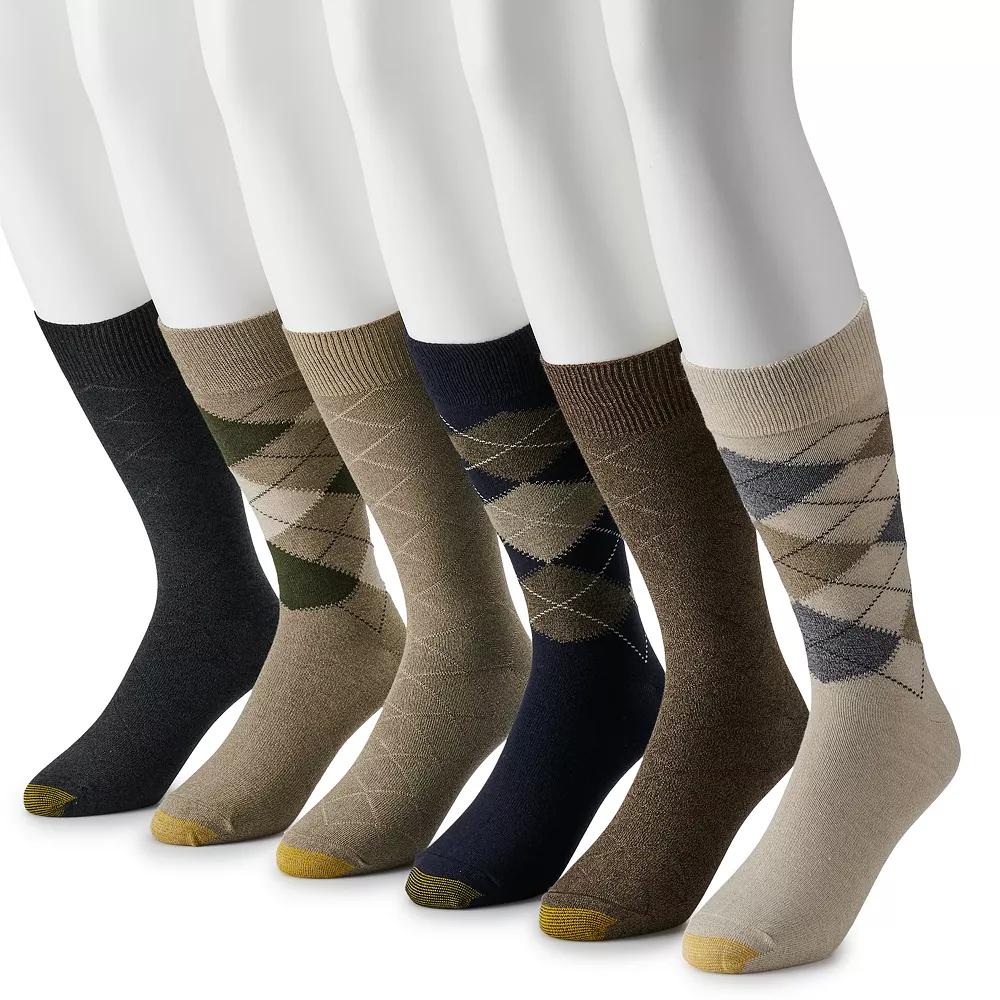 Men's GOLDTOE® 6-pack Cambell Argyle Crew Socks,  Product Image