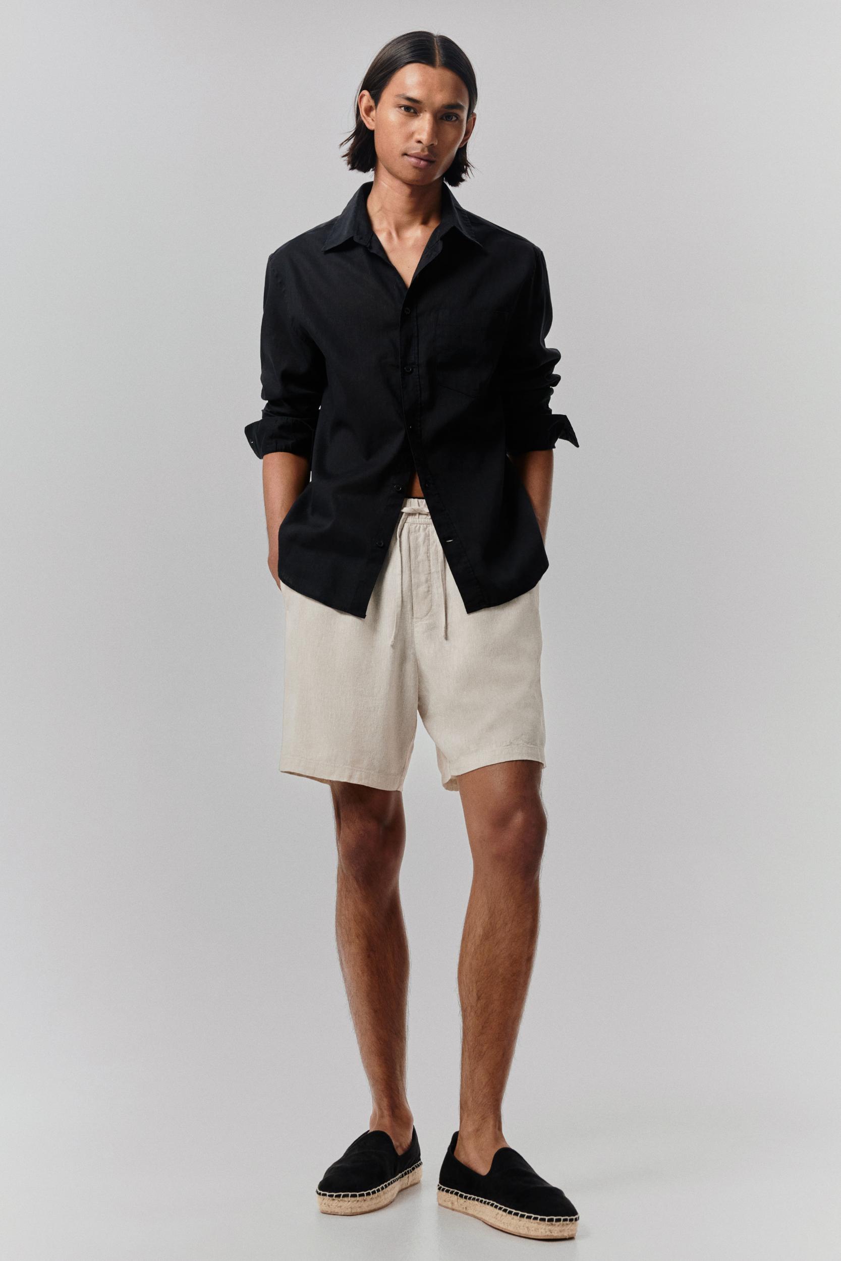 Relaxed-Fit Linen-Blend Shorts Product Image