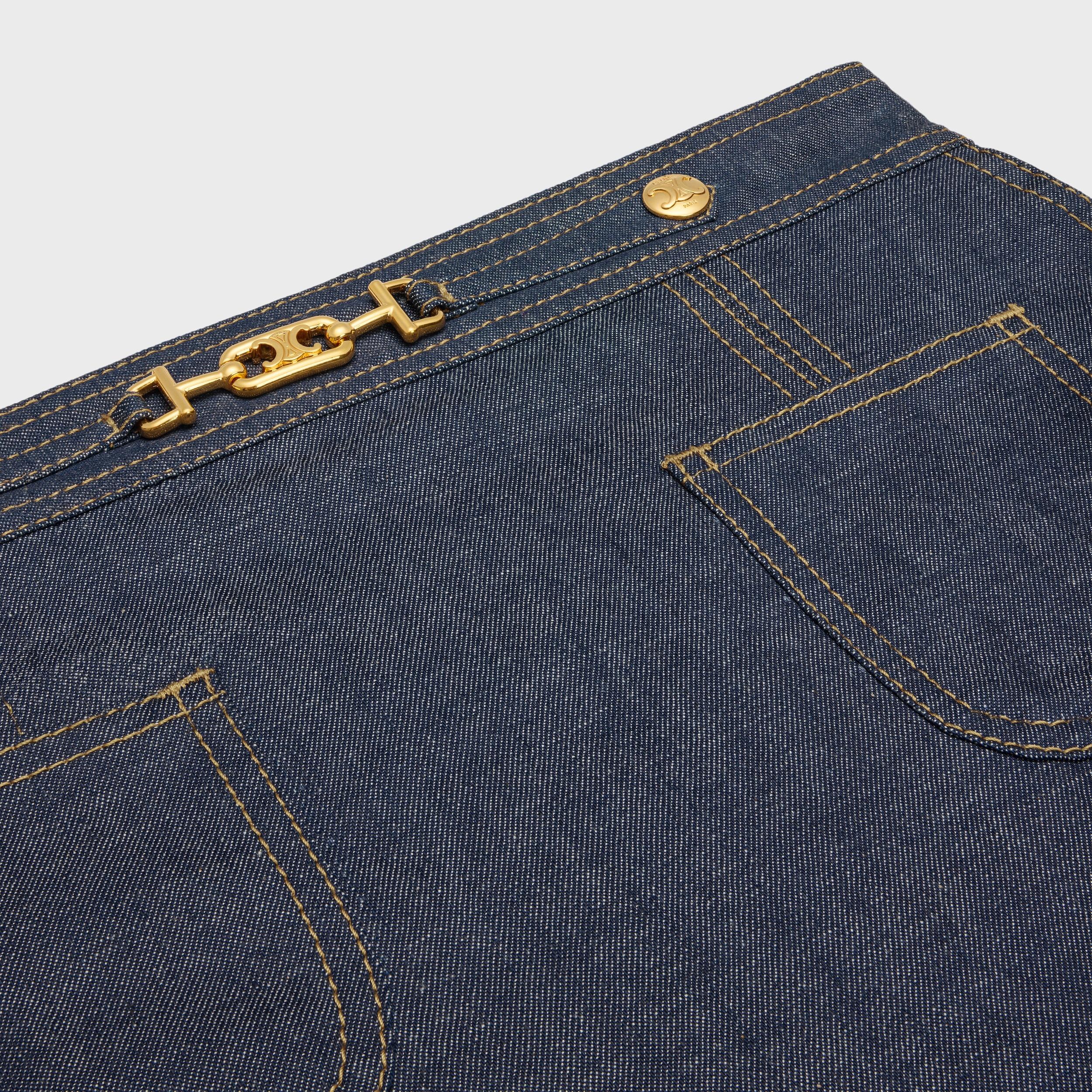 trapeze mini skirt in raw wash denim Product Image