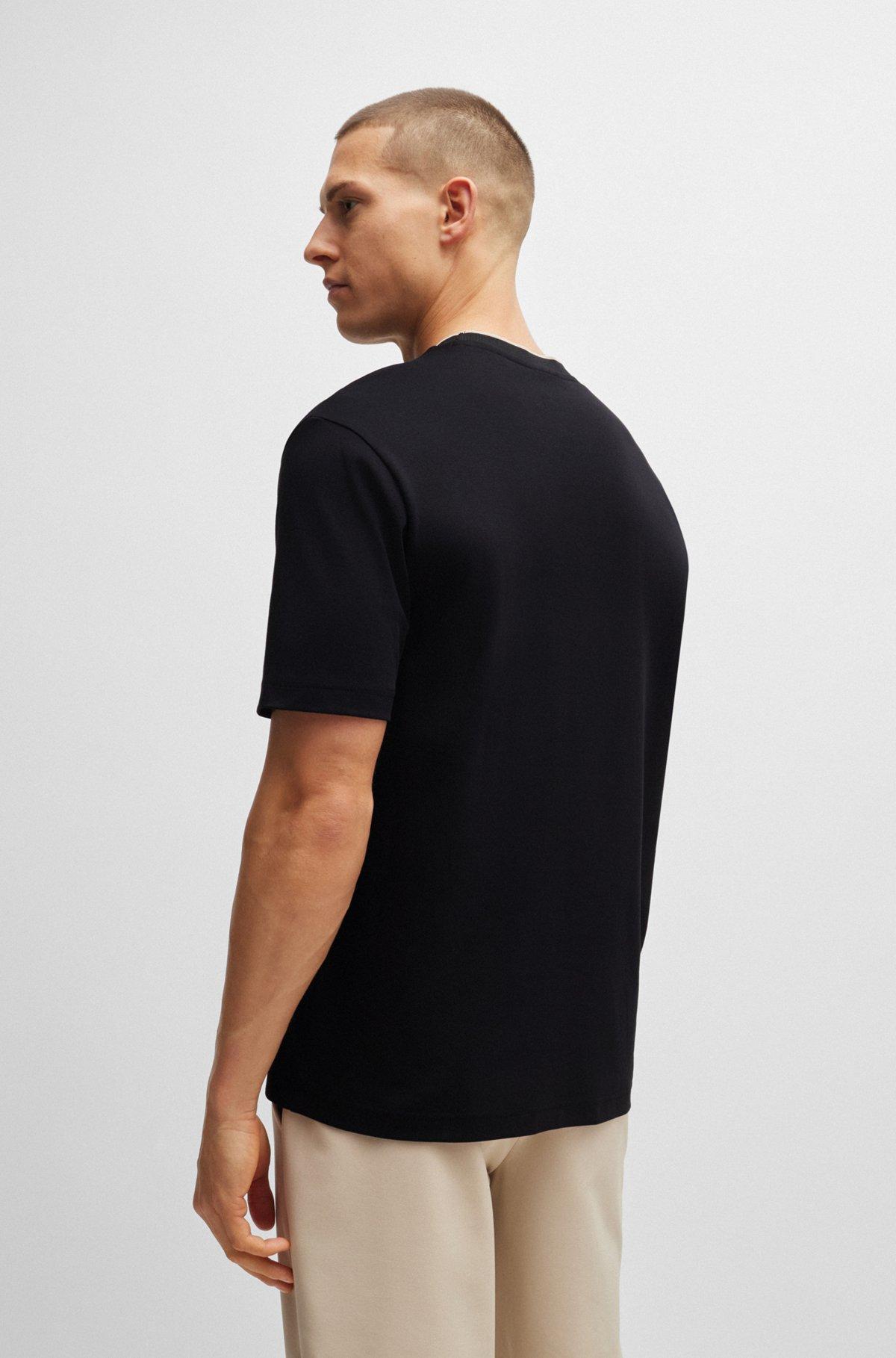 Interlock-cotton relaxed-fit T-shirt with logo collar Product Image