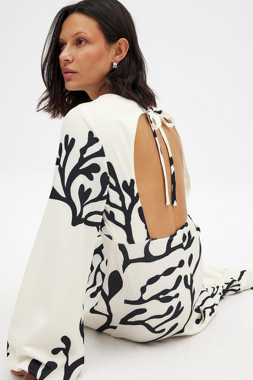 Balloon Sleeve Open Back Maxi Dress Product Image