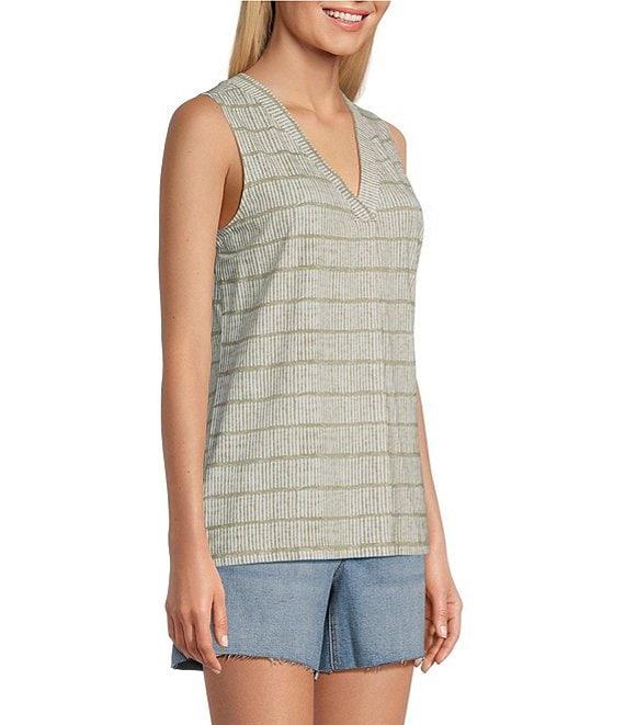 Tommy Bahama Kauai Bungalow Bay Printed Jersey V-Neck Sleeveless High-Low Hem Tank Product Image