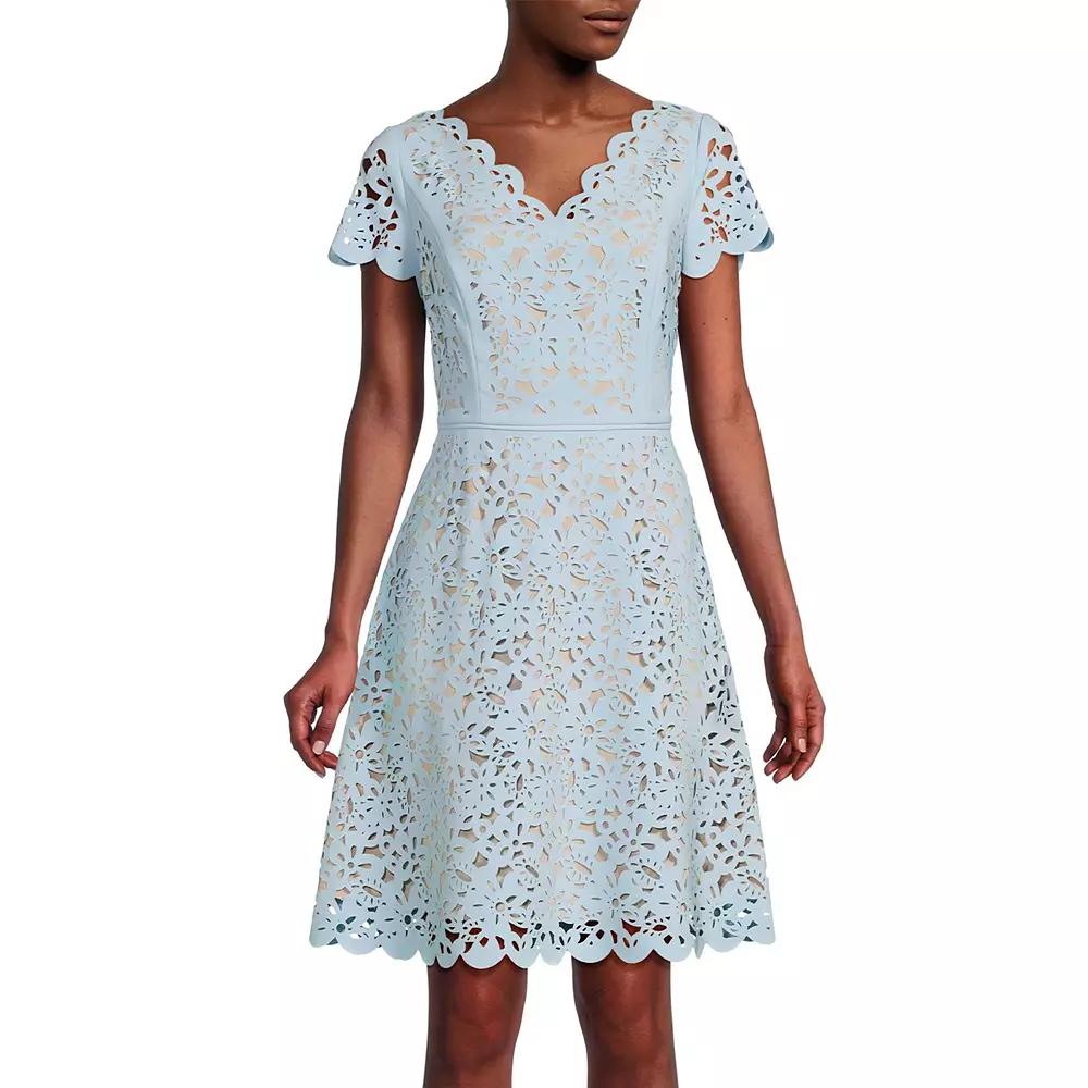 Women's Focus By Shani Cutout Overlay A-Line Dress,  Product Image