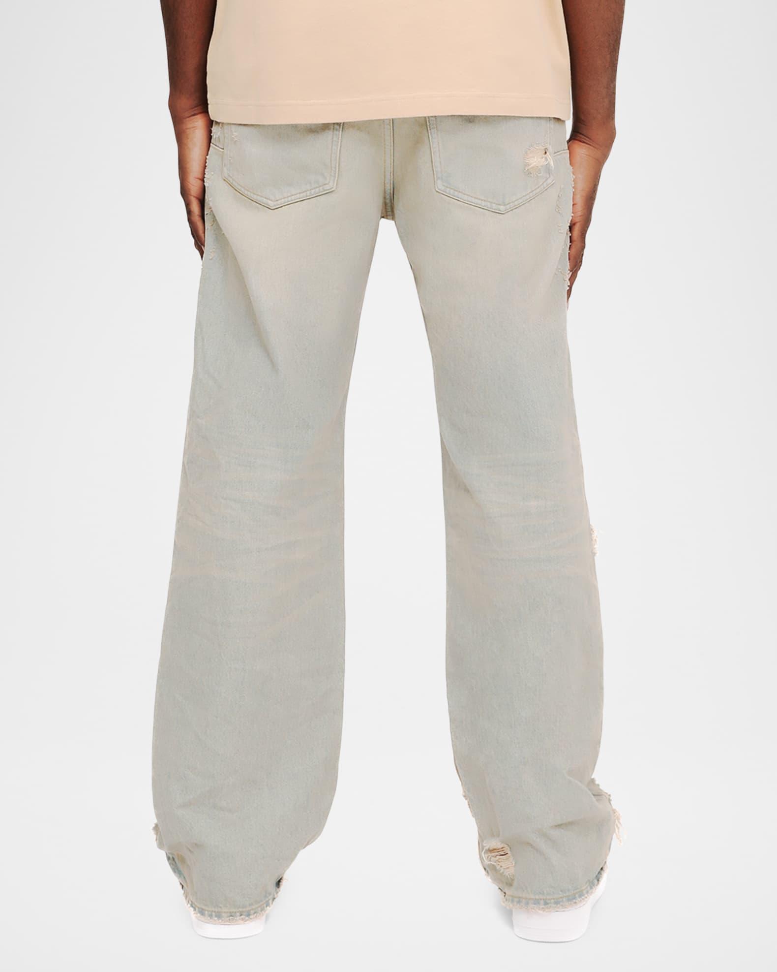 Men's P018 Verditer Destroyed Jeans Product Image