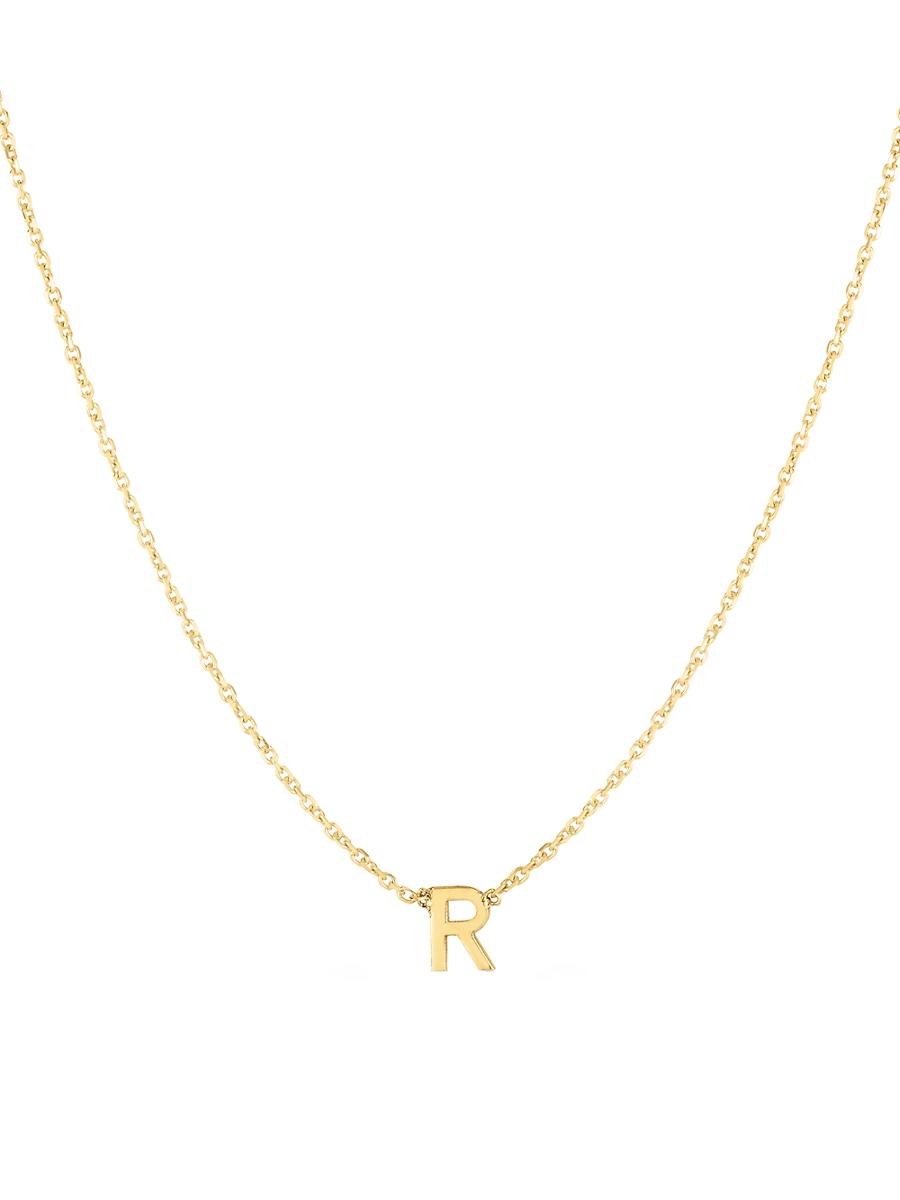 Womens 14K Yellow Gold Initial Pendant Necklace Product Image