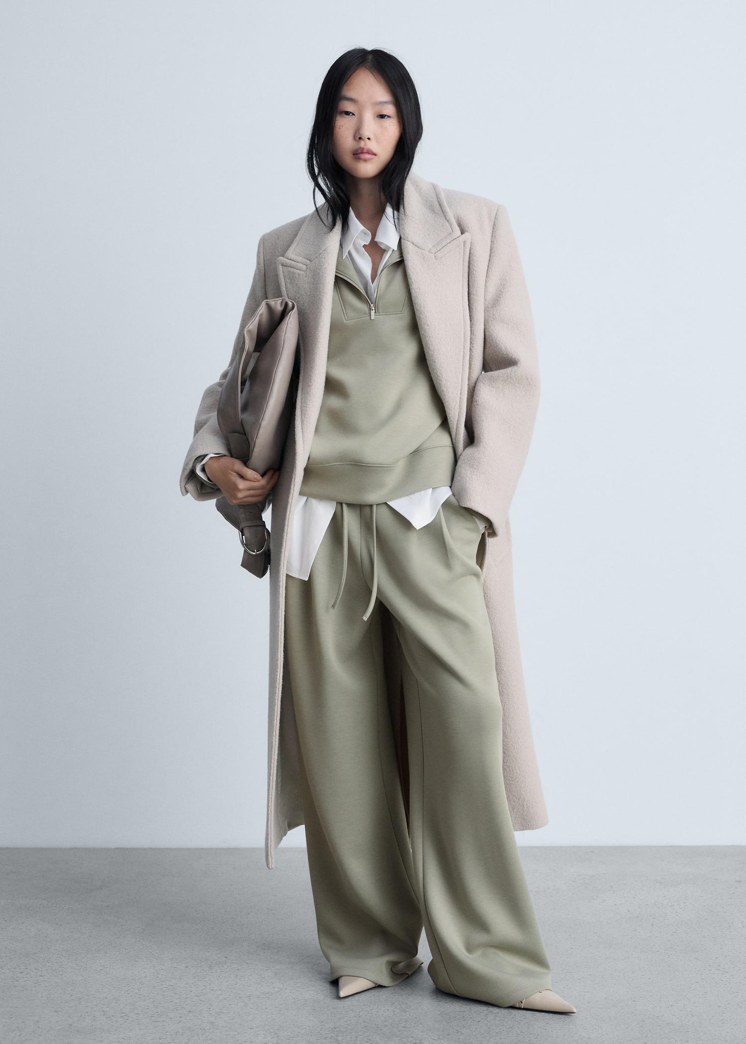 Wide-leg pleated jogger pants - Women | MANGO USA Product Image