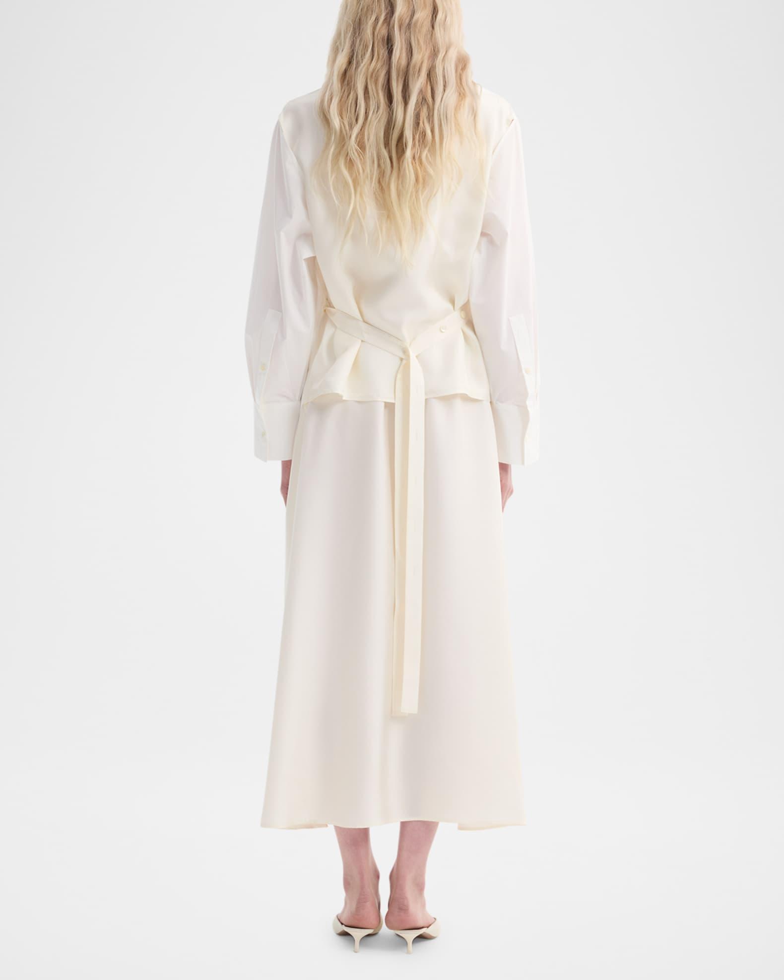 Silk-Poplin Combo Gilet Maxi Dress Product Image