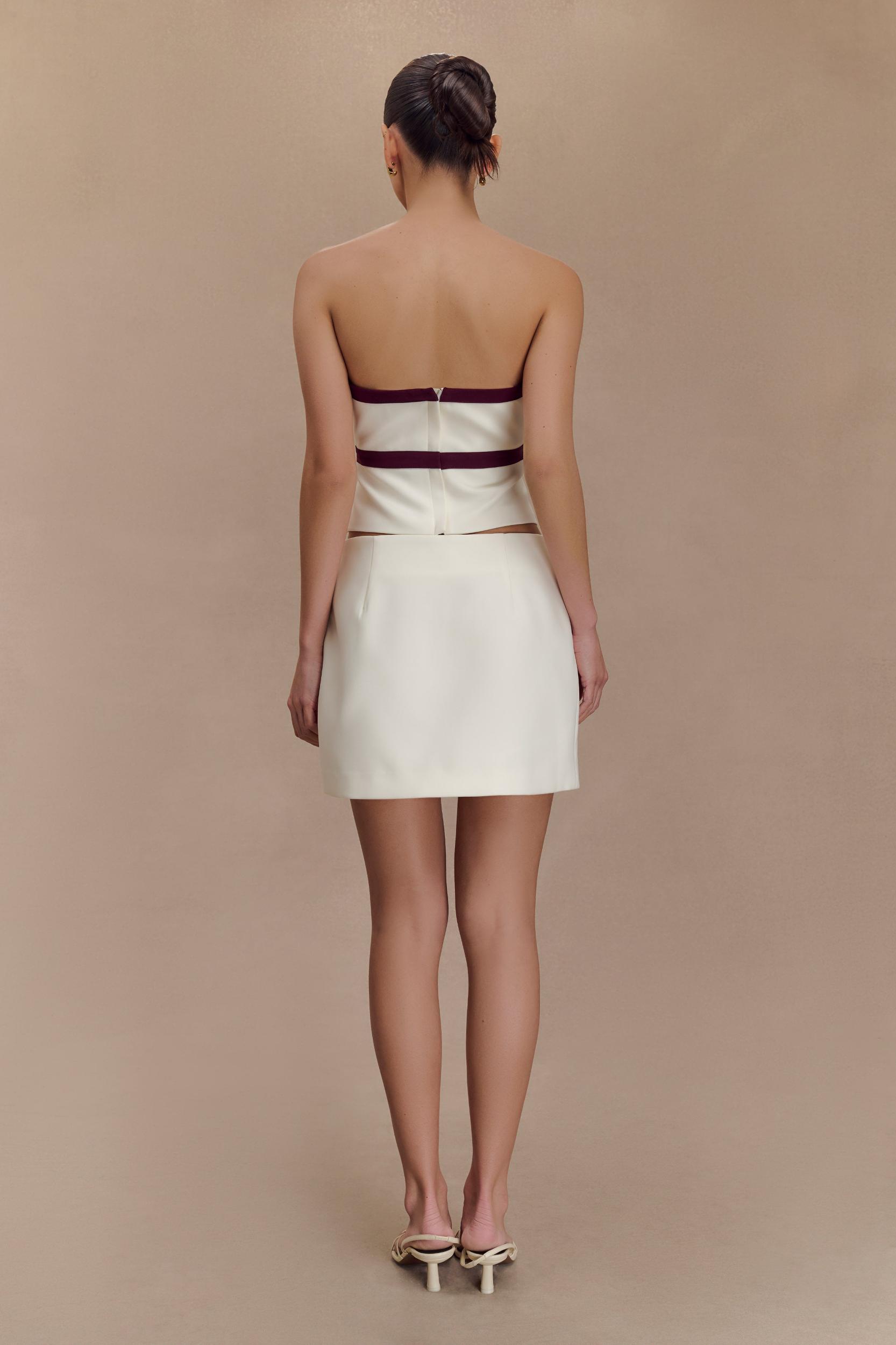 Aisha Suiting Mini Skirt - Ivory Product Image