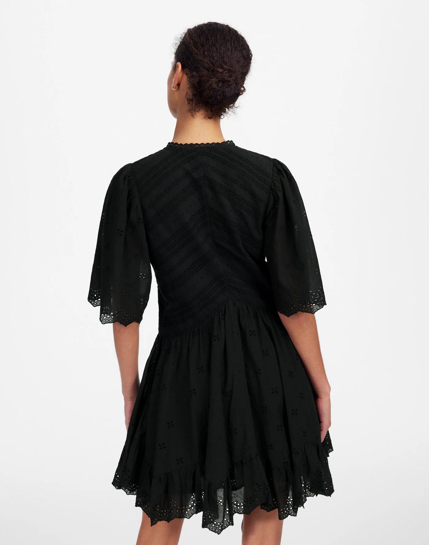 Eyelet Flutter Sleeve Mini Dress in Cotton Product Image