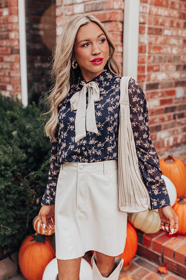 French Cafe Floral Top in Black Product Image