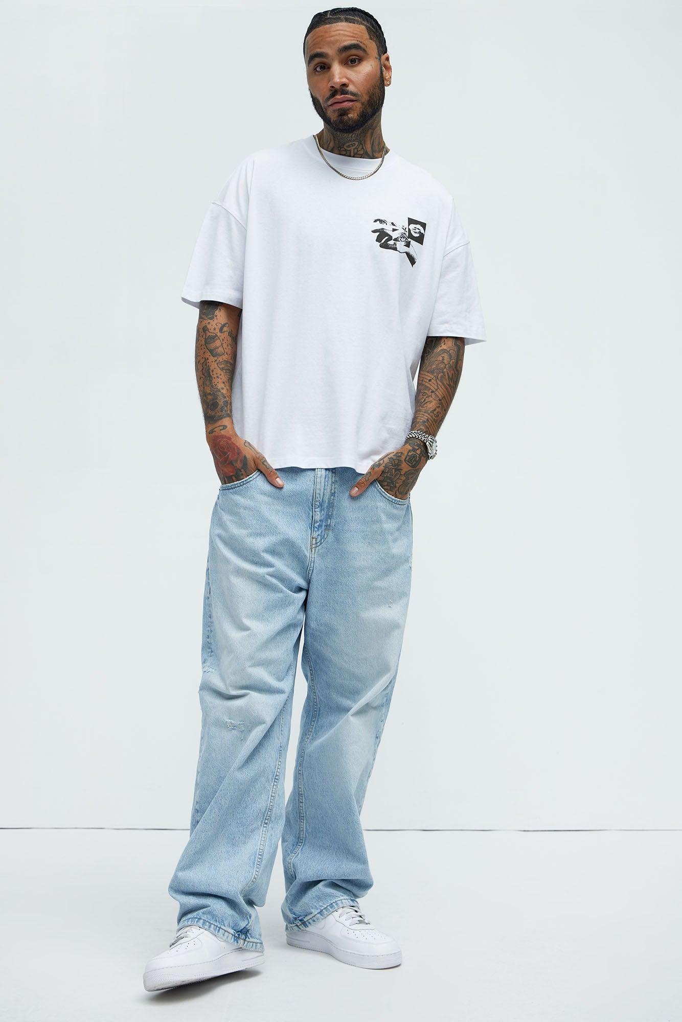 Handy Oversized Short Sleeve Tee - White Product Image