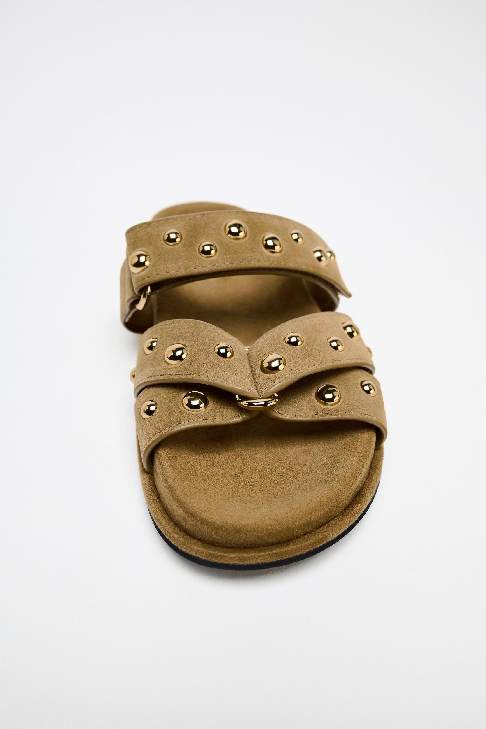 STUDDED SUEDE SANDALS Product Image