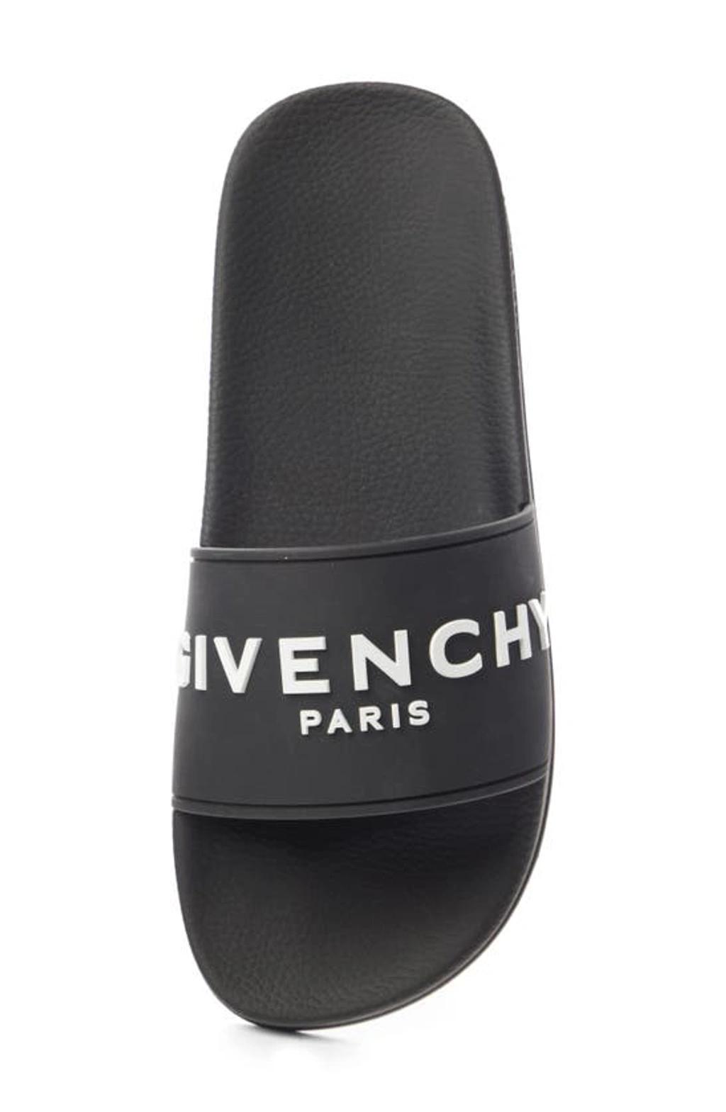 Black Logo-Print Pool Slides Product Image